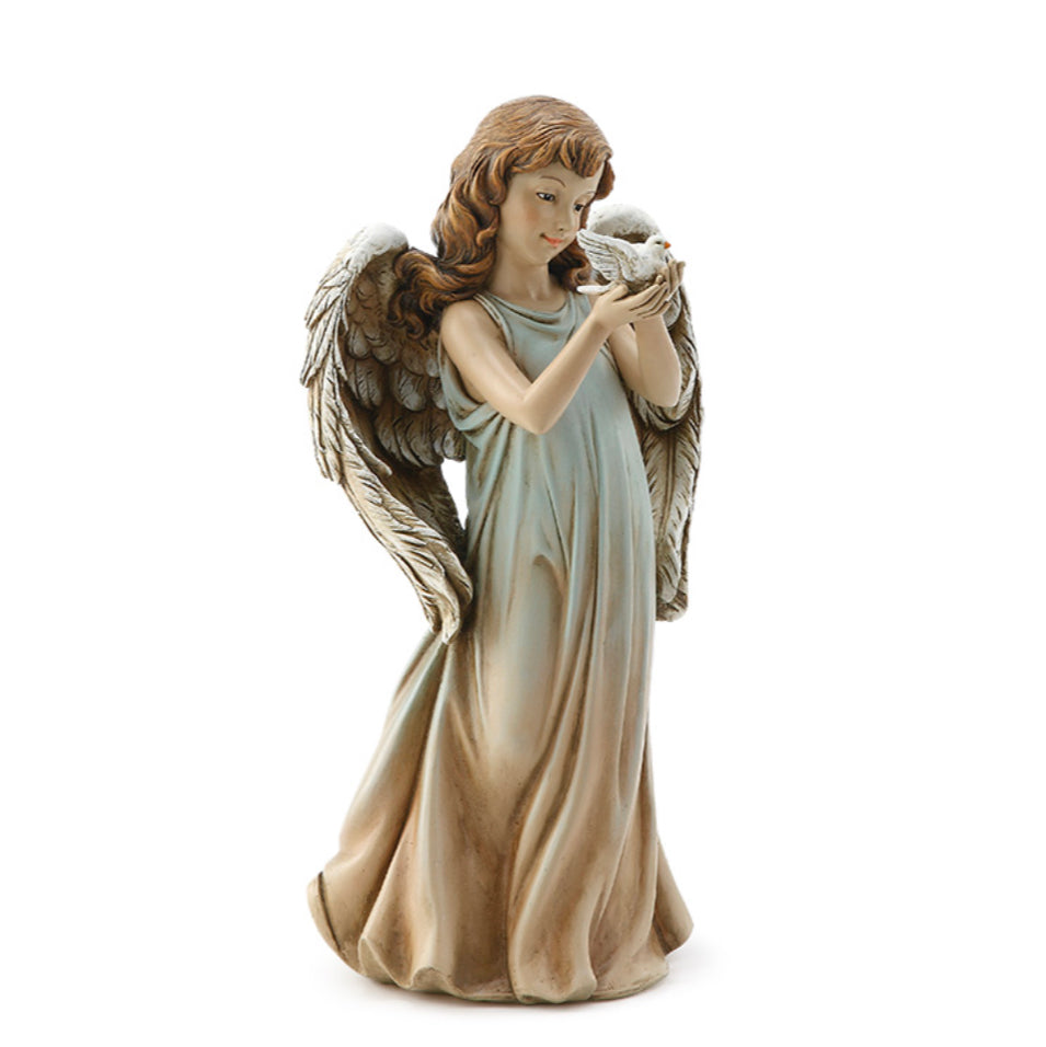 Angel girl holding dove