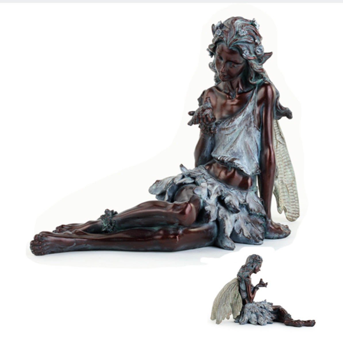 Sitting fairy with bird