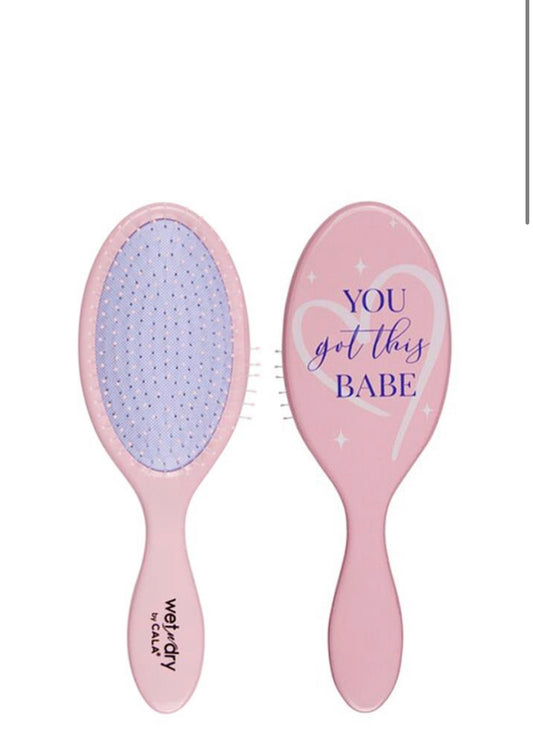 Wet-n-dry detangling hair brush