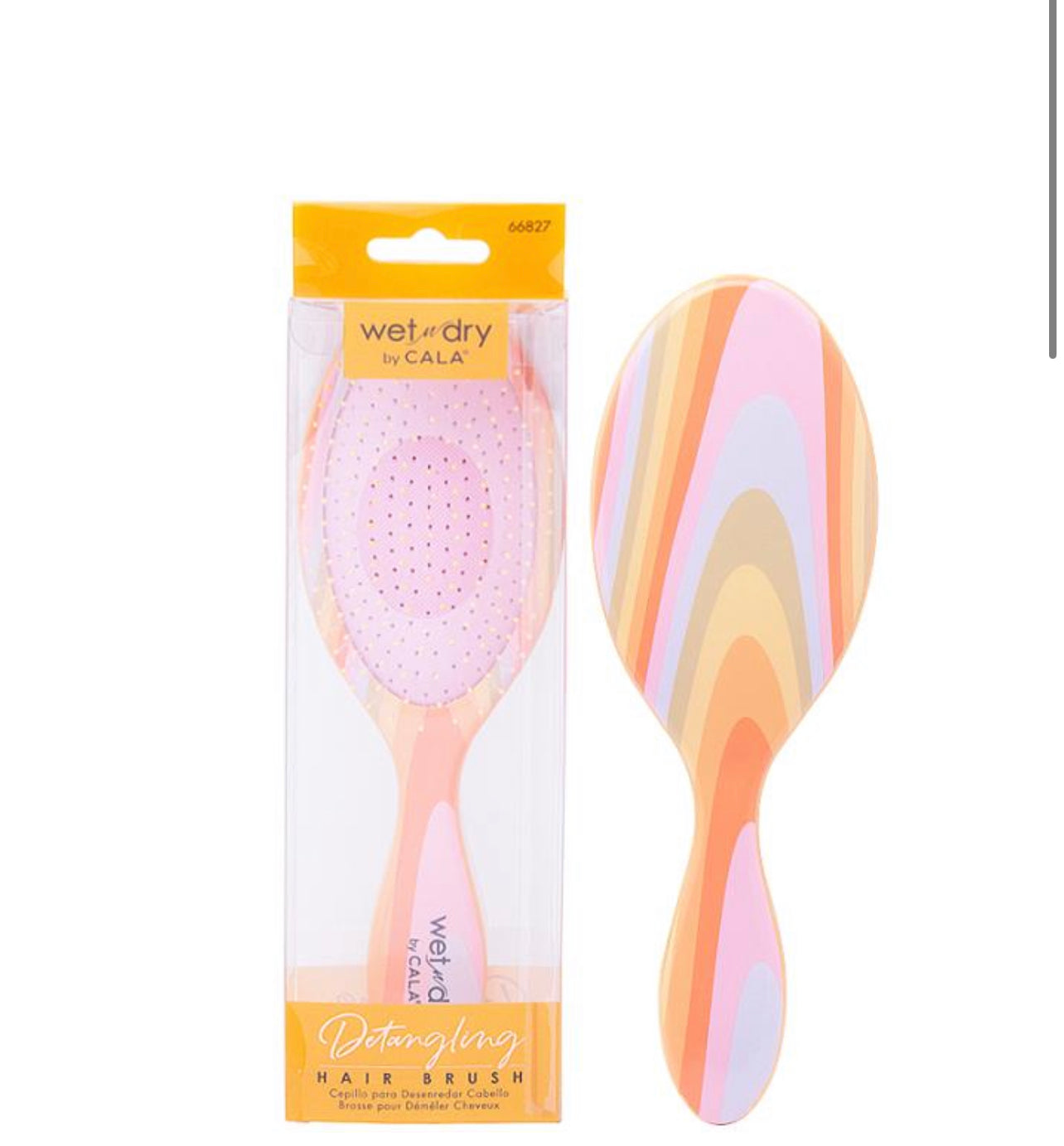 Wet-n-dry detangling hair brush
